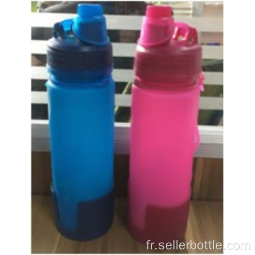 Bouteille en silicone de couleur unie de 500 ml, style 2